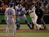 Texas Rangers v San Francisco Giants, Game 1: Juan Uribe, Darren O'Day, Bengie Molina Photographie par Elsa .