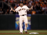 Texas Rangers v San Francisco Giants, Game 1: Freddy Sanchez Photographie par Ezra Shaw