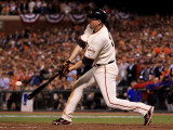 Texas Rangers v San Francisco Giants, Game 1: Aubrey Huff Fotografisk trykk av Ezra Shaw