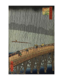 Sudden Shower Poster af Ando Hiroshige Sudden Shower Poster af Ando Hiroshige