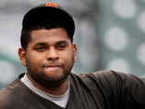 Texas Rangers v San Francisco Giants, Game 1: Pablo Sandoval Photographic Print by Elsa .