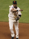 Texas Rangers v San Francisco Giants, Game 1: Edgar Renteria Photographic Print by Justin Sullivan