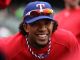 Texas Rangers v San Francisco Giants, Game 2: Elvis Andrus Photographie par Doug Pensinger