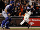 Texas Rangers v San Francisco Giants, Game 2: Cody Ross, Matt Treanor Photographic Print by Jody Miller