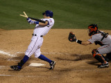 San Francisco Giants v Texas Rangers, Game 3: Ian Kinsler Photographic Print by Stephen Dunn