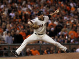 Texas Rangers v San Francisco Giants, Game 2: Javier Lopez Photographic Print by Justin Sullivan