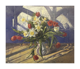 Spring Flowers and Window Reflection Affiches par Timothy Easton