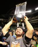 Cody Ross With World Series Trophy Game Five of the 2010 World Series Photo