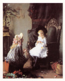Two Girls Dressing a Doll Posters by Leon Delachaux