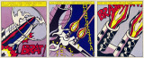 Roy Lichtenstein - As I Opened Fire (Triptych) - Koleksiyon Baskıları