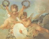 Putti Con Ghirlande Plakater av L. Boucher