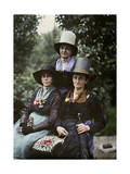 An Autochrome Features Women Living in an Alpine Village Photographic Print by Hans Hildenbrand