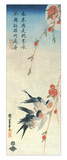 Swallows and Peach Blossoms under a Full Moon Giclée-Druck von Ando Hiroshige
