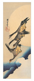 Three Wild Geese Flying Across the Moon Giclee Print by Ando Hiroshige