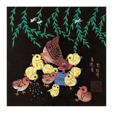 Hen and Ten Chicks Giclee Print