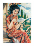 Woman Reading Book Giclee Print