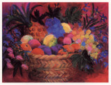 Tropical Fruit Basket Prints by Wendy Hoile