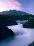 The Winding Rio Petrohue Beneath Osorno Volcano at Twilight Photographic Print by George F. Mobley