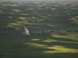 View of the Whitman County Growers Granary and Wheat Fields Photographie par Joel Sartore