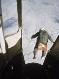 A Man Leaps from a Balloon Gondola at an Altitude of 102,800 Feet Photographic Print by Volkmar K. Wentzel