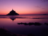 Twilight View of Abbey and its Town across Bay Photographie par George F. Mobley