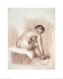 Nude Woman Sitting, Drying Her Right Foot Giclee Print by Piere-Auguste Renoir