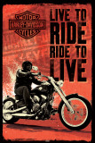 Harley Davidson - Live to Ride Plakater