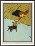 Wizard of Oz: Dorothy and Toto are Caught up by the Tornado Framed Giclee Print by W.w. Denslow