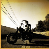 Bruce Springsteen on Harley Davidson Reproducción en lienzo de la lámina