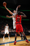 Toronto Raptors v Washington Wizards: JaVale McGee and Amir Johnson Photographic Print by Ned Dishman