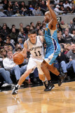 New Orleans Hornets v San Antonio Spurs: Chris Quinn and Jarret Jack Photographic Print by D. Clarke Evans
