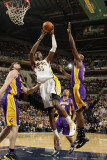 Los Angeles Lakers v Indiana Pacers: Roy Hibbert, Lamar Odom and Pau Gasol Photographic Print by Ron Hoskins