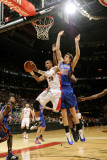 New York Knicks v Toronto Raptors: Leandro Barbosa and Timofey Mosgov Photographic Print by Ron Turenne