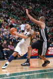 San Antonio Spurs v Utah Jazz: Deron Williams and Tony Parker Photographic Print by Melissa Majchrzak