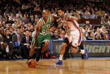 Boston Celtics v New York Knicks: Ray Allen and Wilson Chandler Photographic Print by Lou Capozzola
