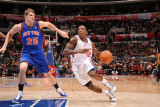 New York Knicks v Los Angeles Clippers: Eric Bledsoe and Timofey Mozgov Photographic Print by Noah Graham