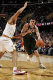 Milwaukee Bucks v Cleveland Cavaliers: Ersan Ilyasova and Ryan Hollins Photographic Print by David Liam Kyle