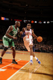Boston Celtics v New York Knicks: Amar'e Stoudemire and Kevin Garnett Photographic Print by Lou Capozzola
