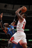 Orlando Magic v Chicago Bulls: James Johnson and Dwight Howard Photographic Print by Gary Dineen