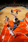 Denver Nuggets v New York Knicks: Nene, Amar'e Stoudemire and Danilo Gallinari Photographic Print by Nathaniel S. Butler