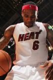 Detroit Pistons v Miami Heat: LeBron James Photographic Print by Victor Baldizon