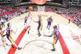Los Angeles Lakers v Houston Rockets: Lamar Odom and Kevin Martin Photographic Print by Bill Baptist