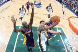 Los Angeles Lakers v Utah Jazz: Deron Williams and Lamar Odom Photographic Print by Melissa Majchrzak
