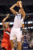 Portland Trail Blazers v Dallas Mavericks: Dirk Nowitzki and Brandon Roy Photographic Print by Ronald Martinez