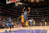 Washington Wizards v Los Angeles Lakers: Trevor Booker and Ron Artest Photographic Print by Andrew Bernstein