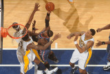 Charlotte Bobcats v Indiana Pacers: Stephen Jackson and Solomon Jones Photographic Print by Ron Hoskins