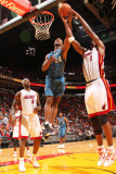Washington Wizards v Miami Heat: Hilton Armstrong and Chris Bosh Photographic Print by Victor Baldizon