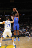 New York Knicks v Golden State Warriors: Amare Stoudamire and Vladimir Radmanovic Photographic Print by Rocky Widner