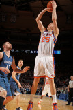 Minnesota Timberwolves v New York Knicks: Timofey Mozgov and Kevin Love Photographic Print by Nathaniel S. Butler