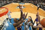 Los Angeles Lakers v Minnesota Timberwolves: Michael Beasley and Lamar Odom Photographic Print by David Sherman